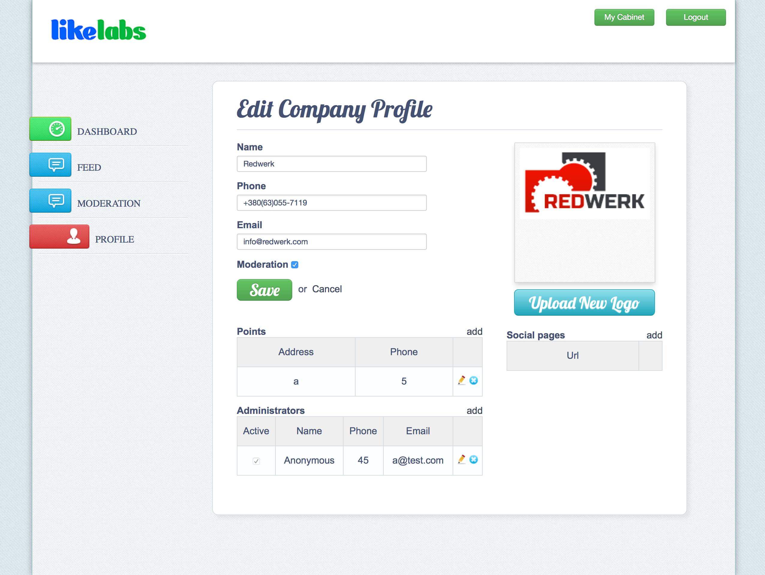 Social network application development