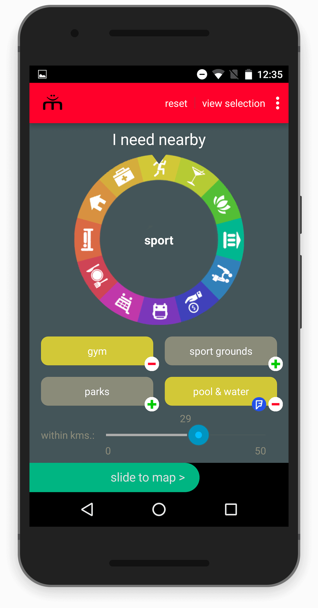 eNomad app - main screen
