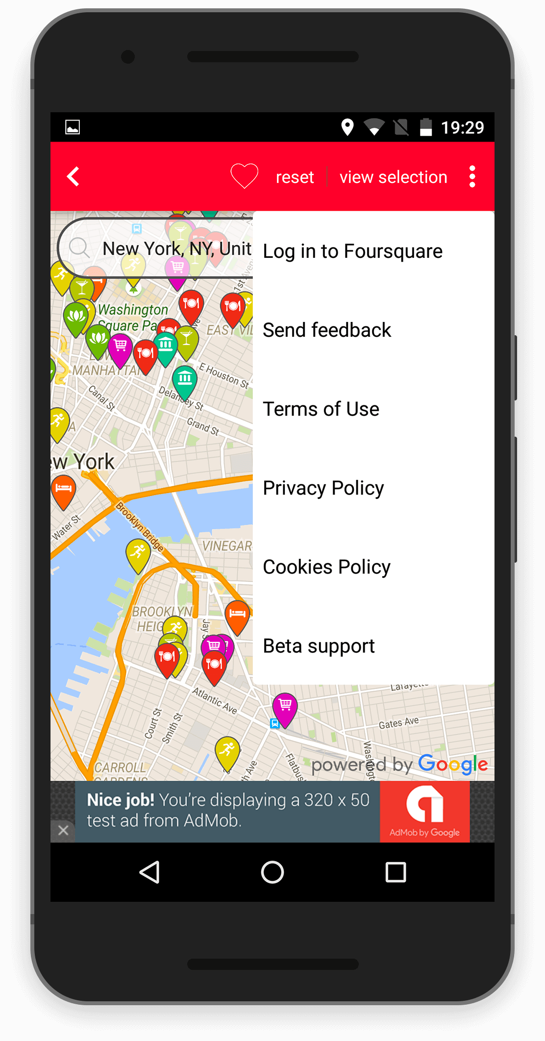 eNomad app - menu