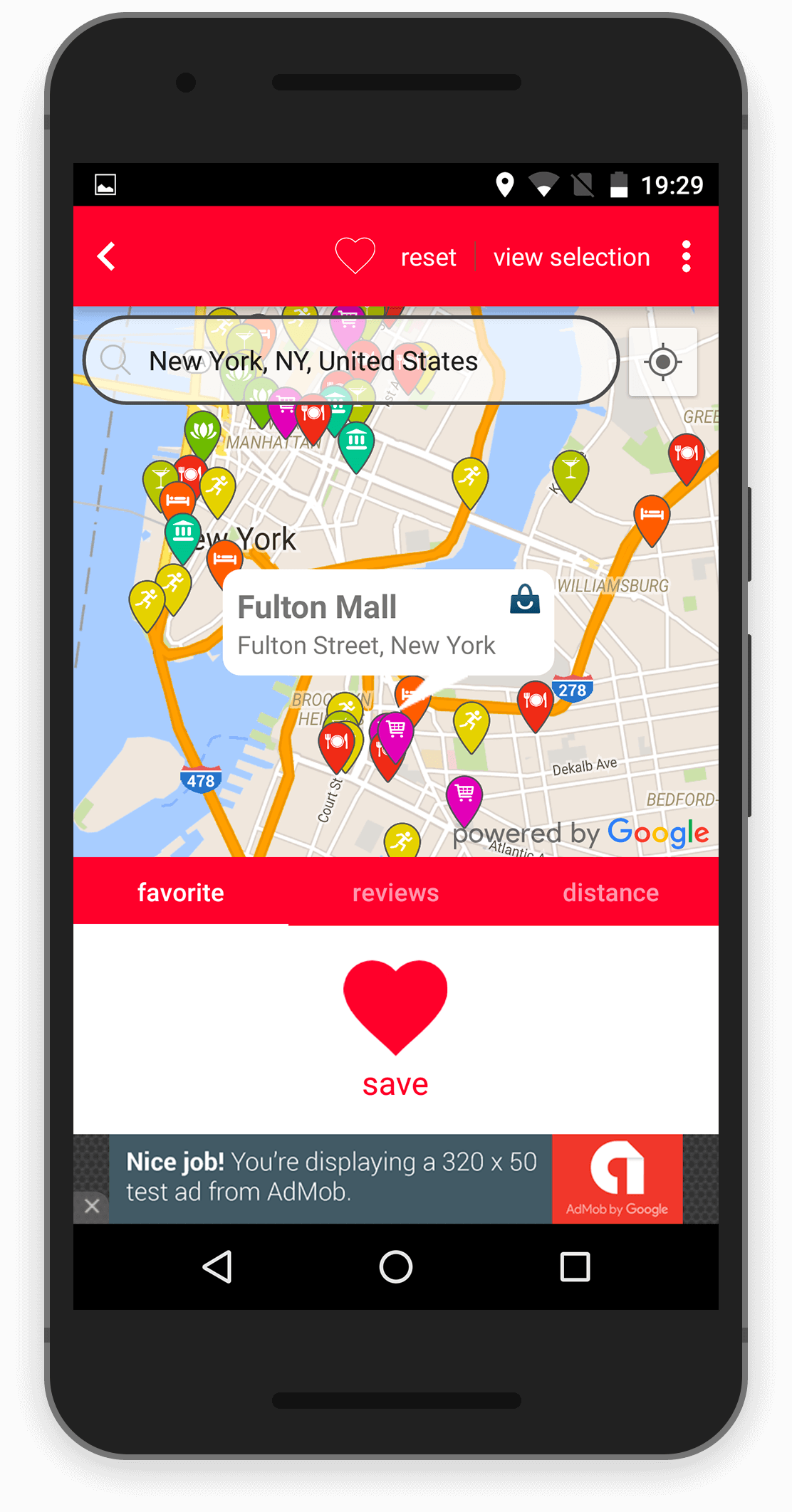 eNomad app - adding favorite