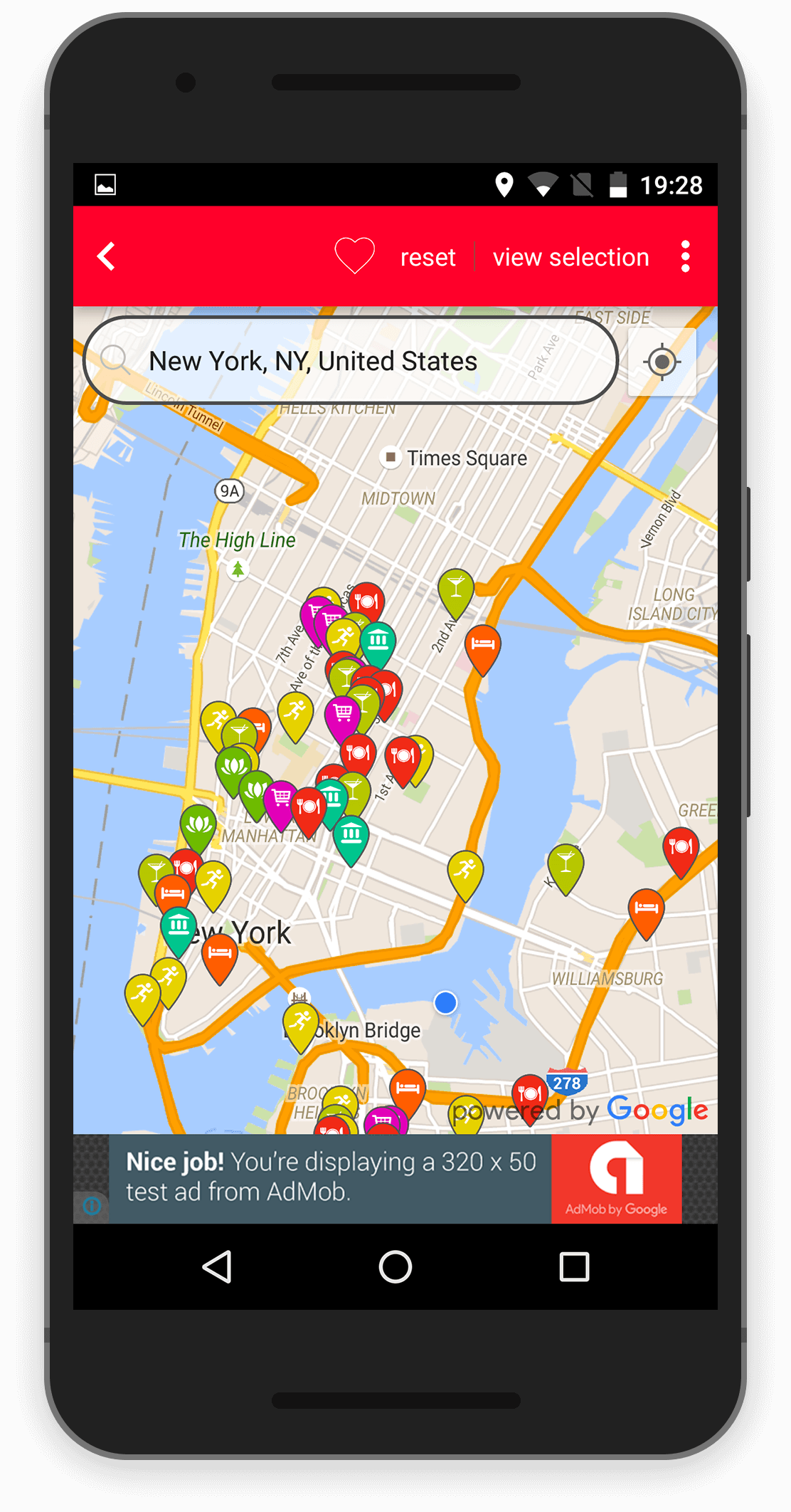 eNomad app - map screen