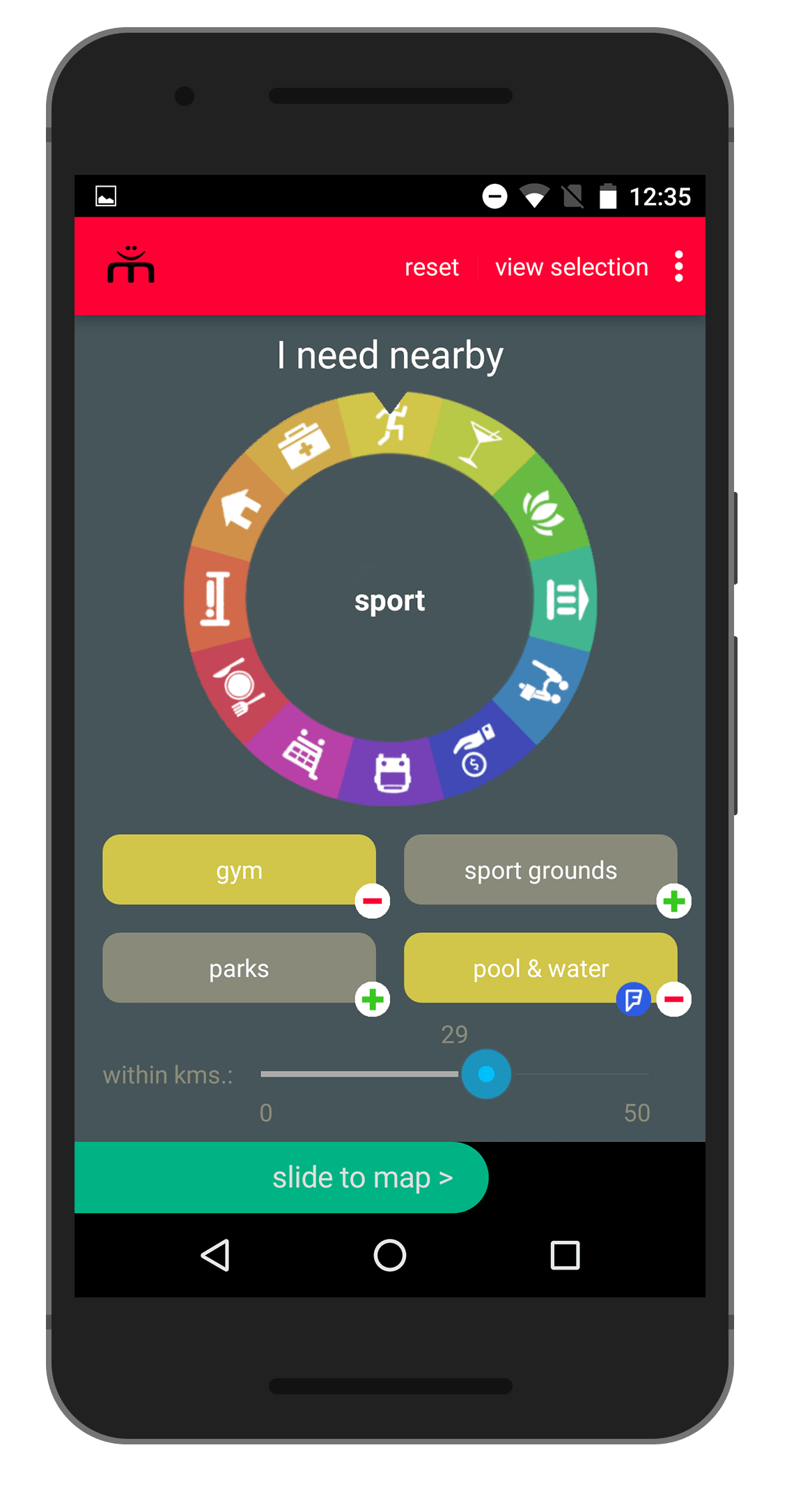 eNomad app - main screen