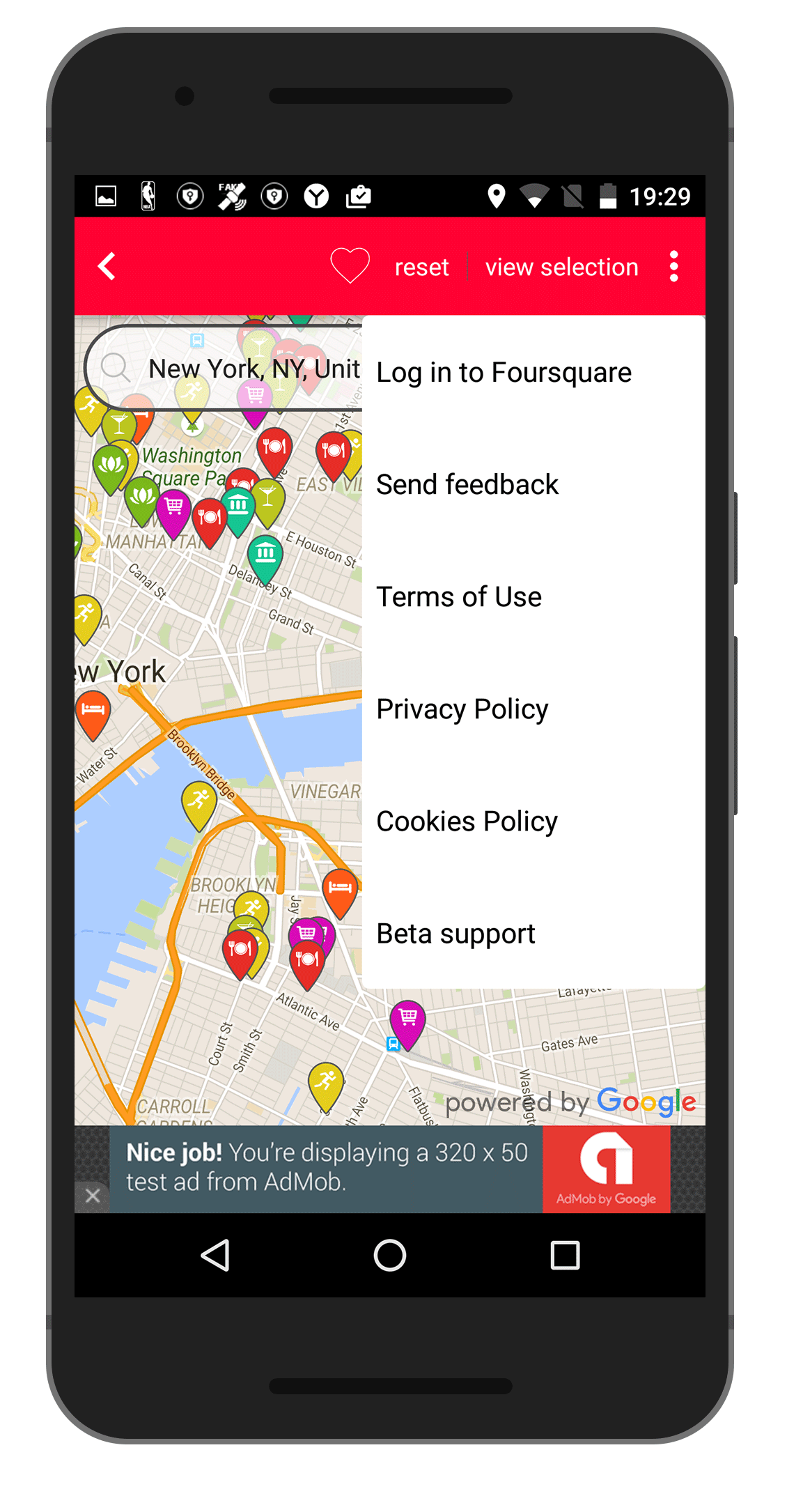 eNomad app - menu