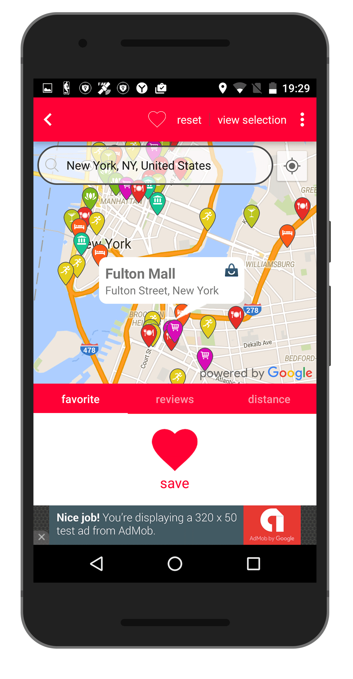 eNomad app - adding favorite