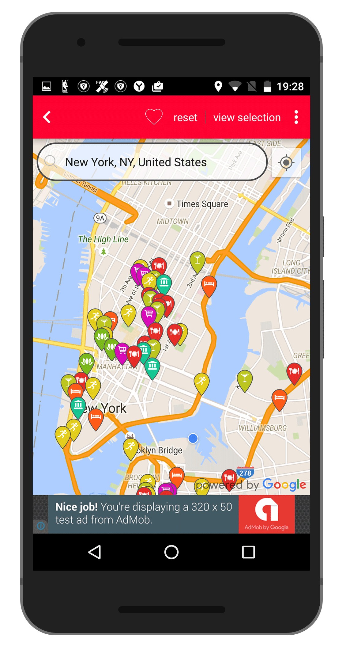 eNomad app - map screen