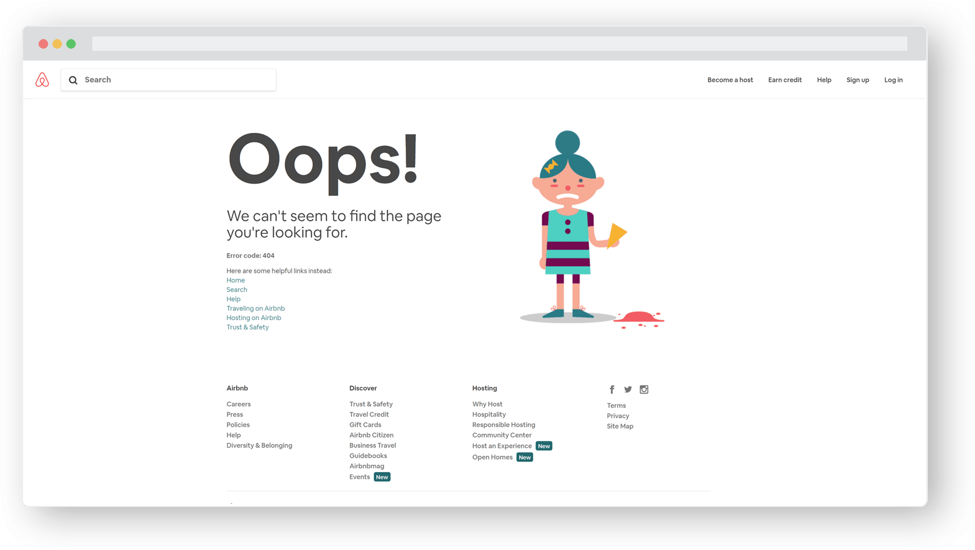 Page 404. Error solving by Airbnb