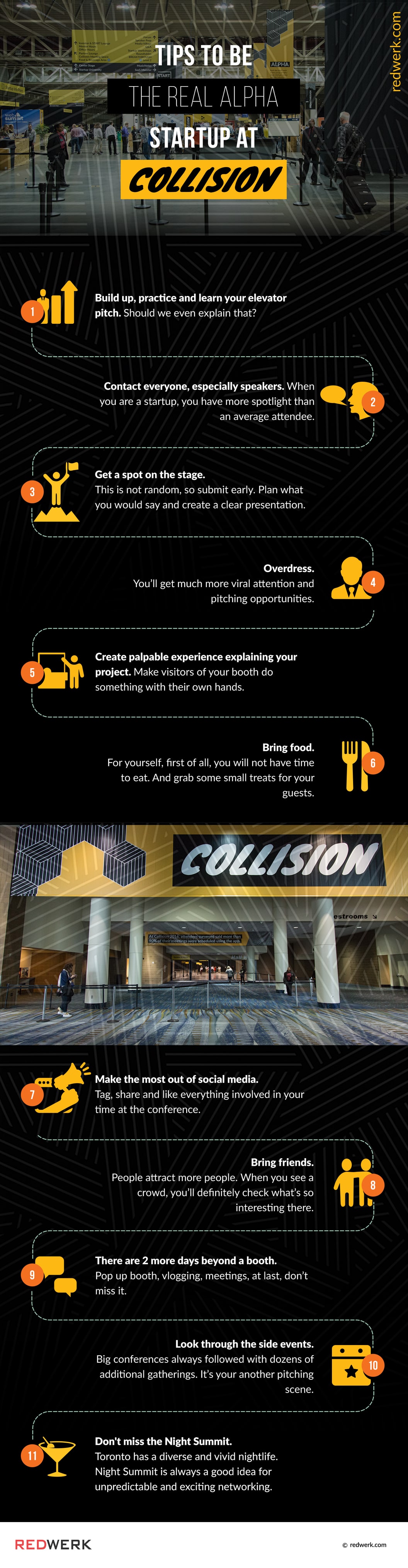 Collision Tech Conference 2019 in Toronto - A Dozen Tips to be the Real Alpha at Collision Conf (Infographic)