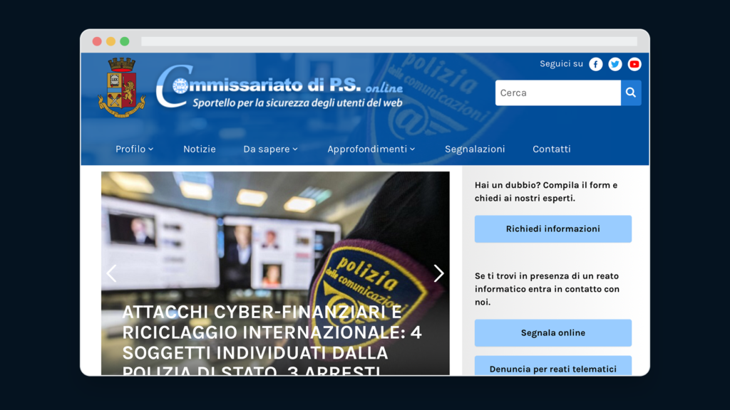Online Police Station by the State Police of Italy