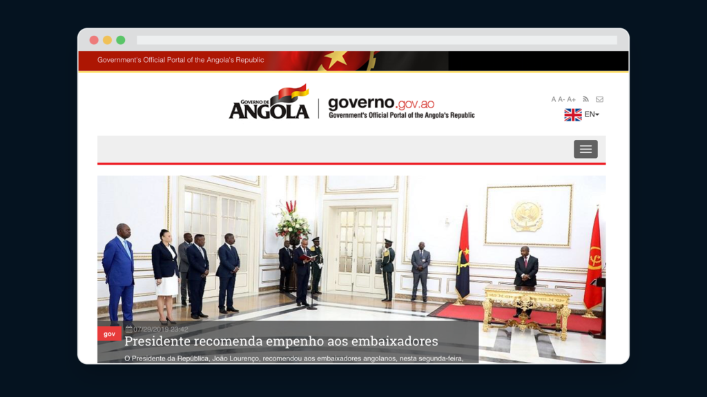Government Portal Project in Angola