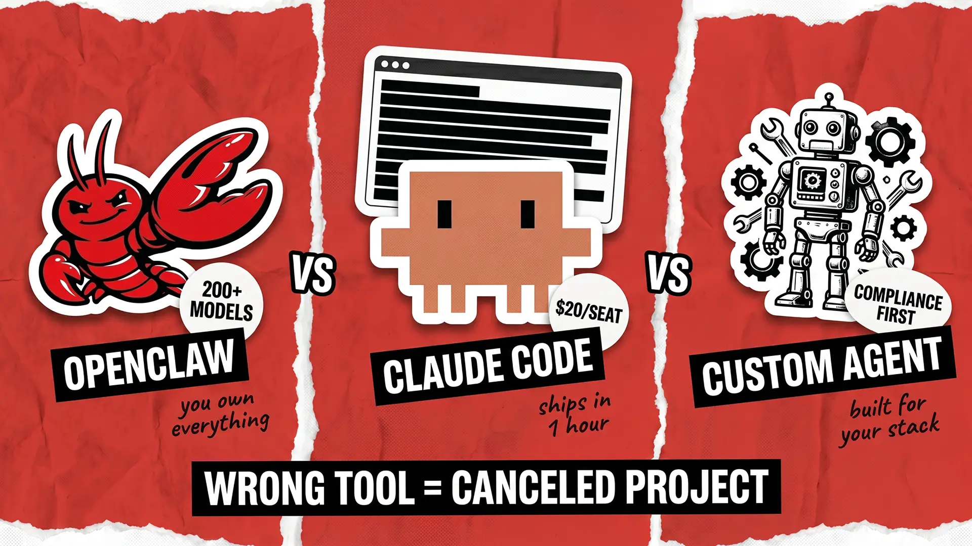 OpenClaw vs Claude Code vs Custom AI Agents: How to Choose the Right One for Your Team