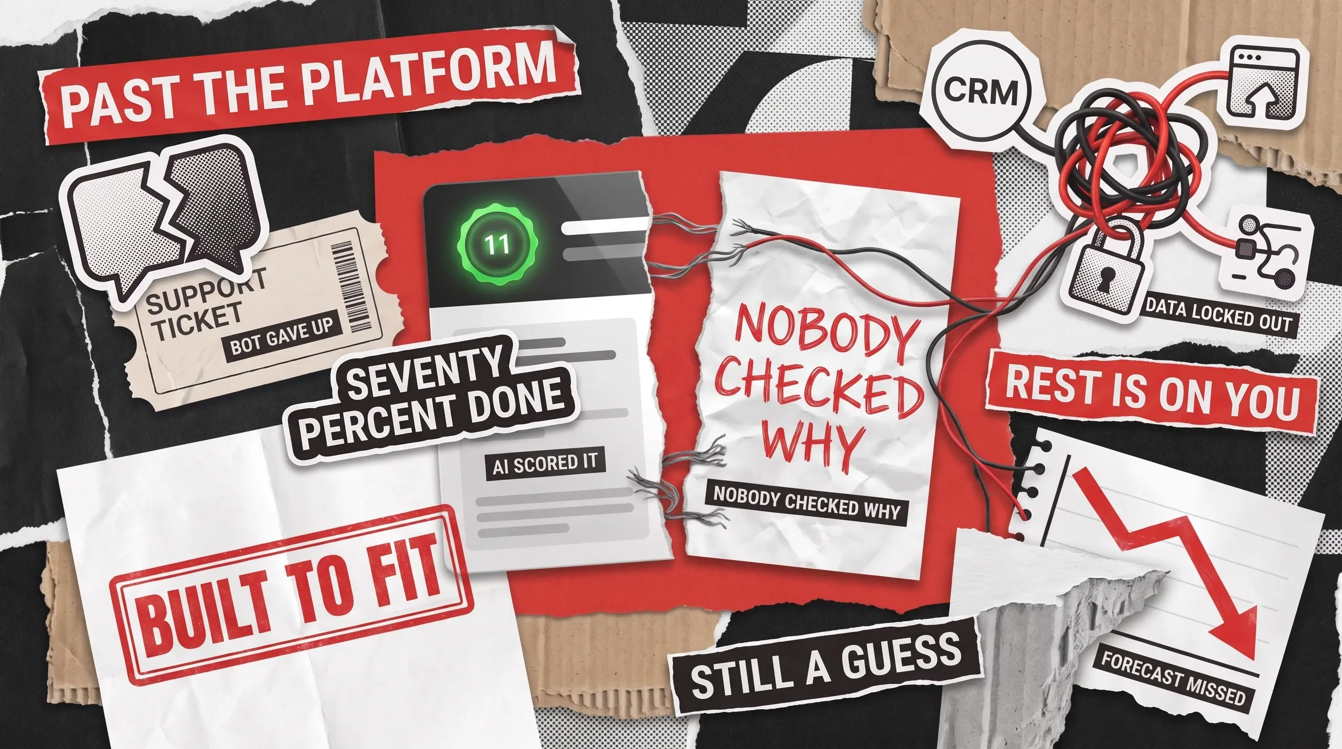 AI in CRM systems: platform-native AI scores leads but stops learning where custom logic and cross-system data live outside the CRM's data model.